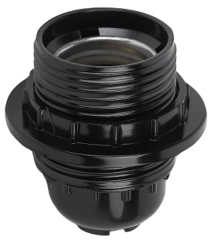 ЭРА ACS PTR/KOL-E27-BAK-BL-BOX50 Черный Патрон Е27 с кольцом бакелит