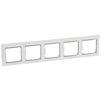 Legrand Valena Белый/Серебряный штрих Рамка 5-ая горизонт. 770495