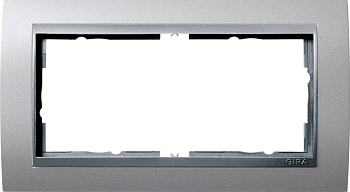 Gira Event Алюминий/Алюминий Рамка 2-ая без перегородки 100236