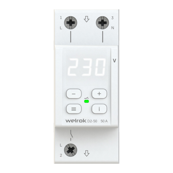 Welrok D2-50 Реле напряжения 50 А (max 60 A) 11 000 ВА