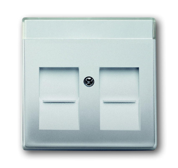 ABB BJE Сталь Накладка для розеток с суппортами 1810, 1812, 1814, 1816 и 1818, с полем д/надписи 2CKA001710A3767