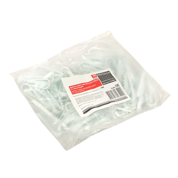 Купить EKF PROxima Дюбель-хомут для круглого кабеля (11-18мм) белый (100шт.)