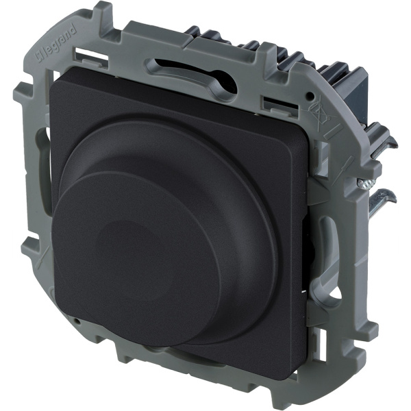 Купить Legrand INSPIRIA Антрацит Светорегулятор поворотный без нейтрали 300Вт 673793