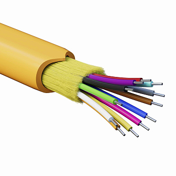 DKC Кабель волоконно-оптический, распределительный, арамидные упрочняющие нити, для внутренней прокладки, нг(А)-HF, 12 ОВ, категорияOM2 (G.651.1) плот