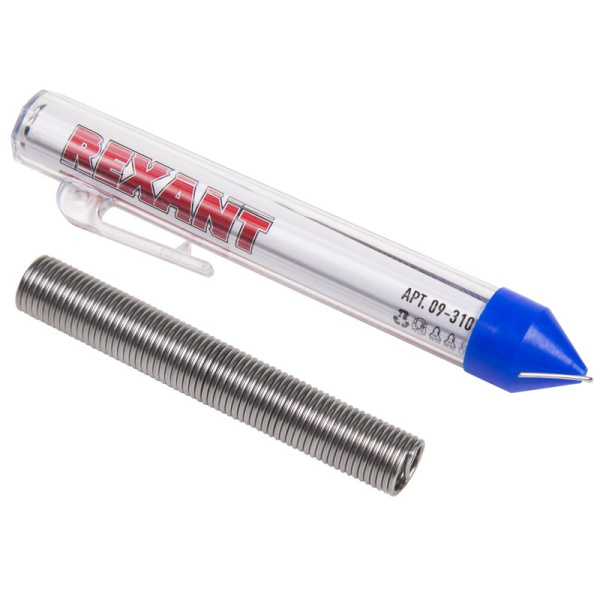 Припой с канифолью 20 гр.d=1.0 мм (Sn60 Pb40 Flux 2.2%) Rexant 09-3103
