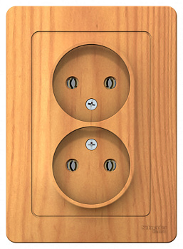 Systeme Electric Blanca внутр Ясень Розетка 2-ая б/з без шторок, 16А, 250В