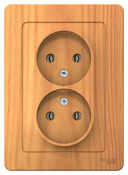 Systeme Electric Blanca внутр Ясень Розетка 2-ая б/з без шторок, 16А, 250В