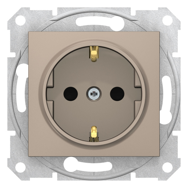 SE Sedna Титан Розетка 1-я с/з с защитными шторками SDN3000168