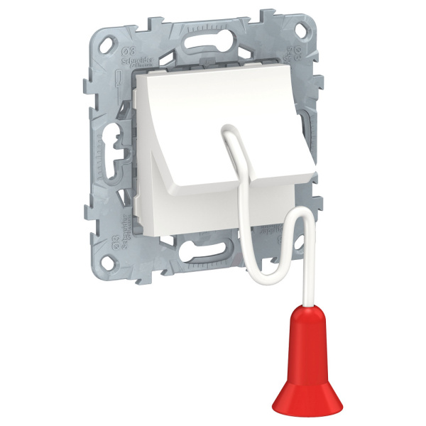 SE Unica New Бел Выключатель со шнуром 1 м, без фиксации, сх. 1 NU522618