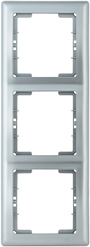 IEK РB-3-БС Рамка 3 мест. верт. BOLERO серебряный EMB31-K23