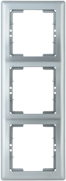 IEK РB-3-БС Рамка 3 мест. верт. BOLERO серебряный EMB31-K23