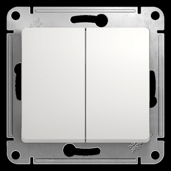 Systeme Electric Glossa Бел Переключатель 2-клавишный, сх.6, 10АХ