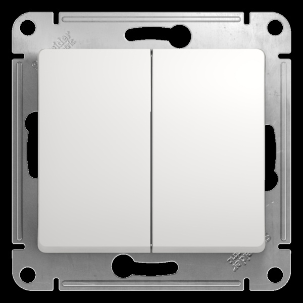 Systeme Electric Glossa Бел Переключатель 2-клавишный, сх.6, 10АХ