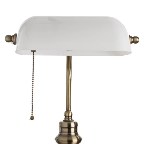 Купить Arte Lamp Banker Бронза/Белая Лампа настольная офисная 1x60W 1xE27 A2493LT-1AB