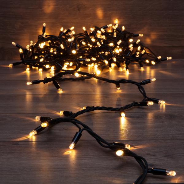 NEON-NIGHT Гирлянда модульная «Дюраплей LED» 10 м, 200 LED, черный каучук, цвет свечения теплый белый 315-216