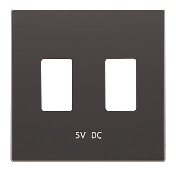 ABB Накладка для механизма 2хUSB зарядного устройства, серия SKY, цвет чёрный бархат 2CLA858530A1501