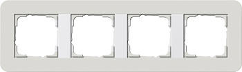 Gira E3 Светло-серый/Белый глянцевый Рамка 4-ая 0214411