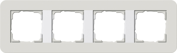 Gira E3 Светло-серый/Белый глянцевый Рамка 4-ая 0214411