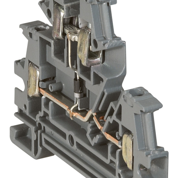 Legrand Viking Клемма 4х6, 2 яруса, с диодом 037155