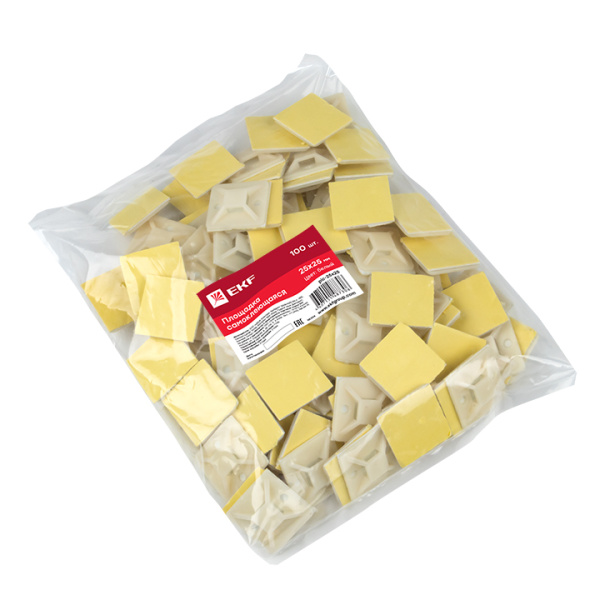 Купить EKF PROxima Площадка самоклеящаяся (25х25мм.) белая (100шт.)