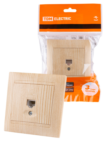 TDM Розетка компьютерная RJ45 сосна "Лама" SQ1815-0316