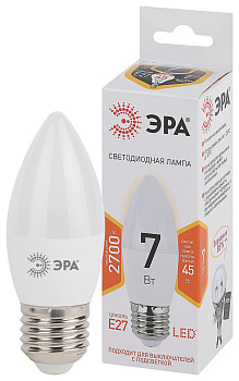 ЭРА LED B35-7W-827-E27 (диод, свеча, 7Вт, тепл, E27)