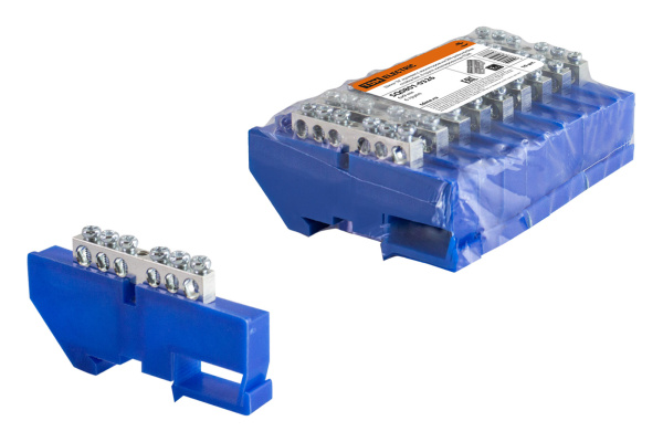 TDM Шина "N" нулевая с изолятором на DIN-рейку 6x9мм стойка бол. 6 групп никелированная SQ0801-0326
