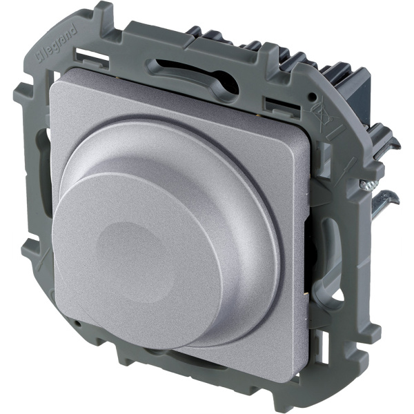 Купить Legrand INSPIRIA Алюминий Светорегулятор поворотный без нейтрали 300Вт 673792