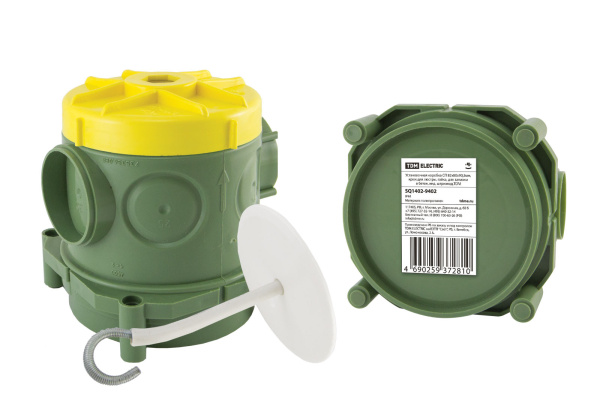 TDM Установочная коробка СП 82х80х90,5мм, крюк для люстры, гайка, для заливки в бетон, инд. штрихкод, SQ1402-9402