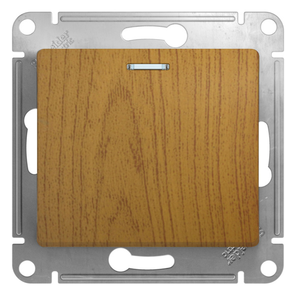 Systeme Electric Glossa Дерево Дуб Выключатель 1-клавишный с подсветкой, сх.1а, 10АХ