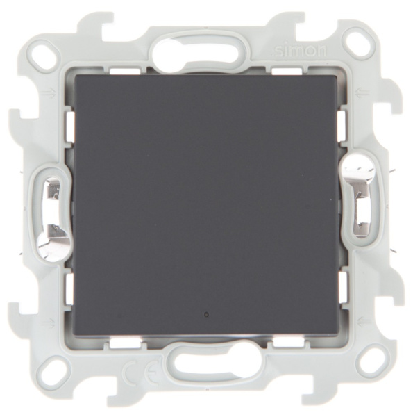Simon 24 Графит Одноклавишный переключатель с подсветкой Push&Go 2420204-038