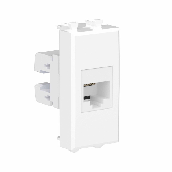 Купить DKC Телефонная розетка RJ-12 без шторки модульная, "Avanti", "Белое облако", 1 модуль