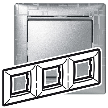 Legrand Valena Алюминий модерн Рамка 3-ая гориз 770343