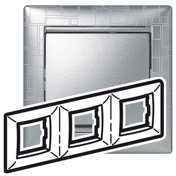 Legrand Valena Алюминий модерн Рамка 3-ая гориз 770343