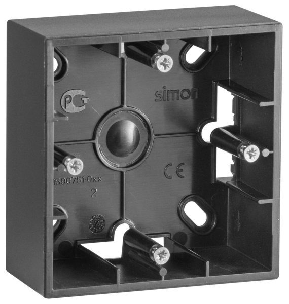 Simon 15 Графит Коробка 1-ая для наружного монтажа 1590751-038