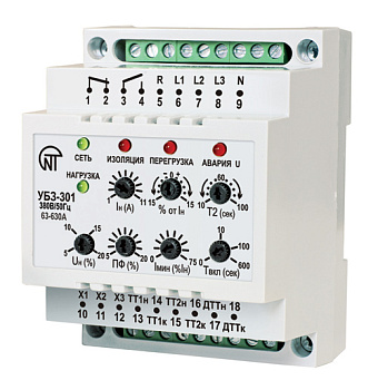 Новатек-Электро Универсальный Блок Защиты Электродвигателя УБЗ-301 (63-630А)-100, 380В, Ном. ток двигателя -63-630 А (трансформаторы тока (Т/Т) в комп УБЗ-301(63-630А)-100