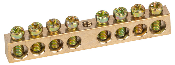 ЭРА Шина ЭРА NO-122-14 PEN земля-ноль 6х9мм 8/1 латунная с креплениями по центру