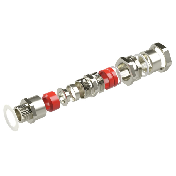 Купить DKC Взрывозащищенный кабельный ввод серии КАС для бронированного кабеля М20х1,5 d:5,8-12мм D:9-17мм. Присоединительная резьба GAS 3/4". Никелиров