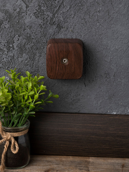 Купить EKF Basic Минск Темное дерево Розетка TV, 75Ом, 5-862МГц, ОП