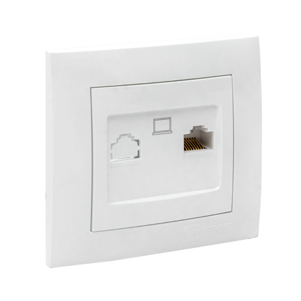 Купить EKF PROxima Валенсия розетка компьютерная RJ-45 1-местная белая