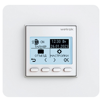 Welrok pro Терморегулятор эл. 2 датч. для теплого пола 16А, 3000ВА, возд.5-60град., пол 5-35град. ( без датчика пола )
