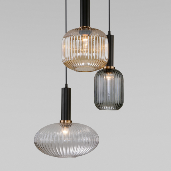 Eurosvet Подвесной светильник со стеклянными плафонами 50183/3 черный a056838