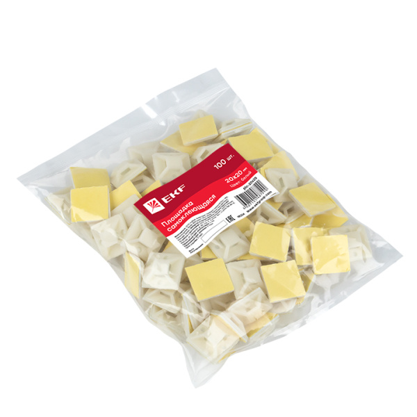 Купить EKF PROxima Площадка самоклеящаяся (20х20мм.) белая (100шт.)