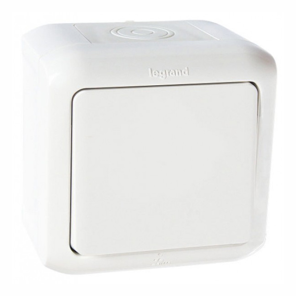 Купить Legrand Quteo Белый Переключатель 1-клавишный IP44 10А 782304