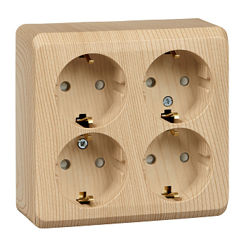 Systeme Electric Этюд наруж Дача Сосна Розетка 4-ая с/з со шторками