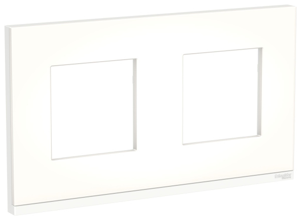 Купить SE Unica Pure Матовое стекло/Белая Рамка 2-ная горизонтальная NU600489
