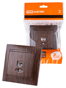 TDM Розетка телефонная RJ11 венге "Лама" SQ1815-0415