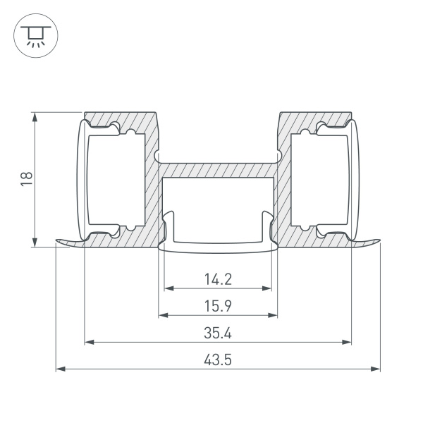 Купить Arlight Профиль ARH-TRI-D-2000 ANOD (Алюминий) 018829