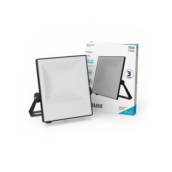 Купить Gauss Прожектор EVO 70W 6300lm 6500K 100-240V IP65 черный LED 687511370