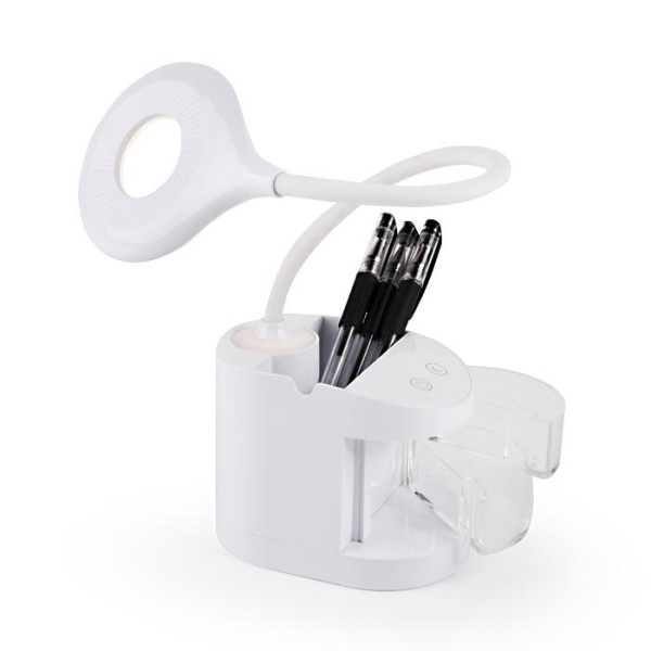 Купить Ambrella Настольная светодиодная лампа со встроенной аккумулятороной батареей и органайзером DE561 WH белый LED 4200K 4W